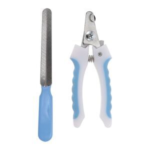 Durable Pet Nail Clippers with File for Dog for Cat 4.72"x2.76" Blue White